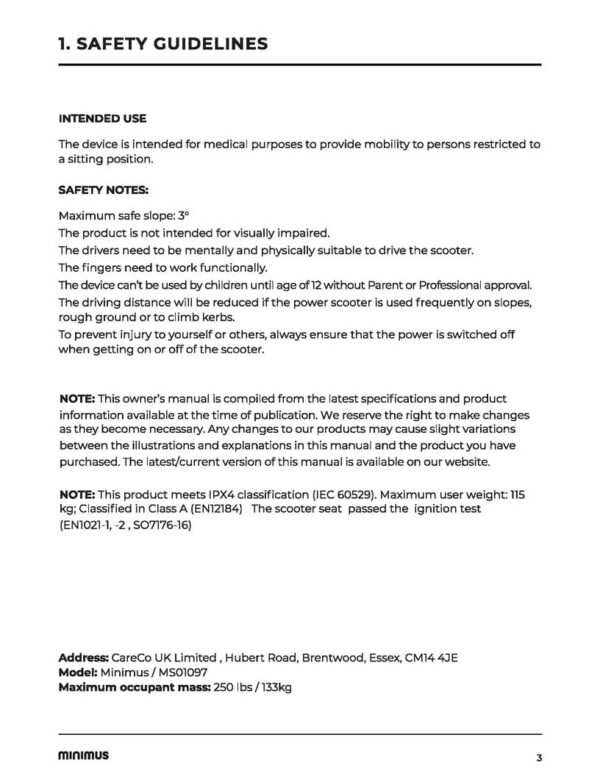 CareCo Minimus User Manual - Image 4