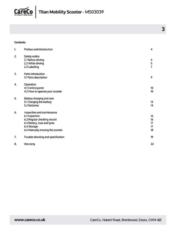 CareCo Titan MS03039 User Manual - Image 4